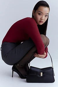 Lace-Trimmed Ribbed Top