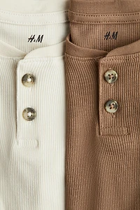 2-pack Ribbed Henley Shirts
