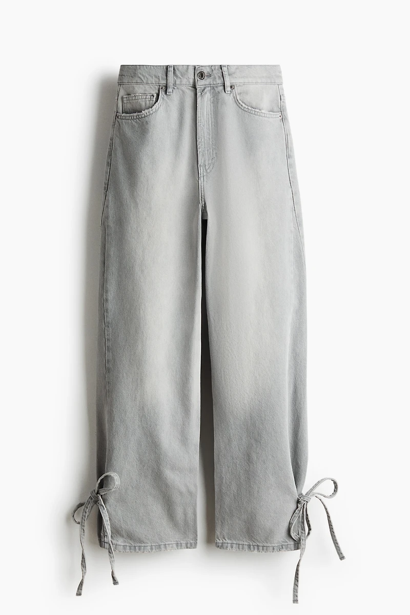 High-Waist Barrel-Leg Ankle Jeans