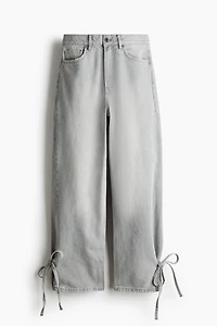 High-Waist Barrel-Leg Ankle Jeans