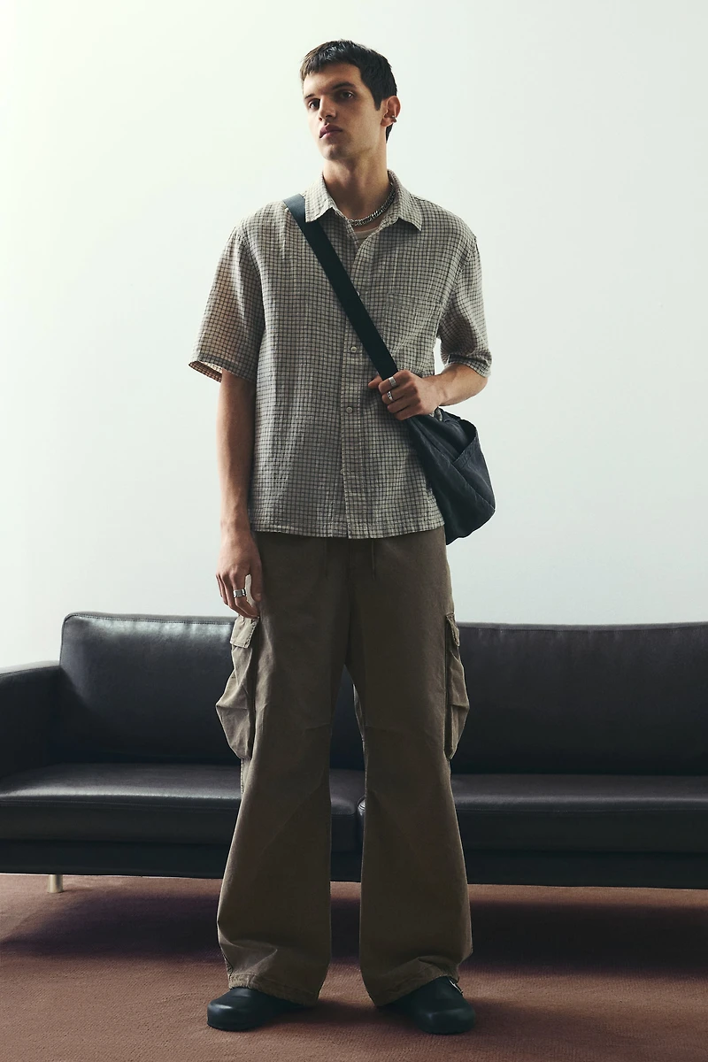 Loose-Fit Washed Cargo Pants