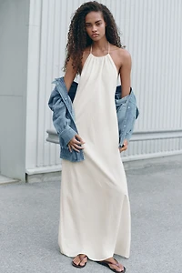 Drawstring Halterneck Dress