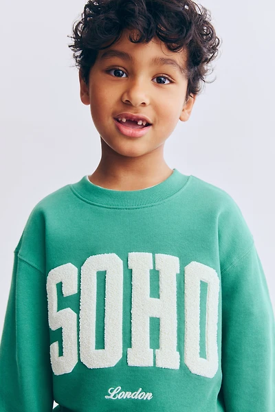 Printed crew-neck sweatshirt