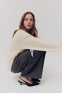 Escarpins en cuir velours avec bride arrière