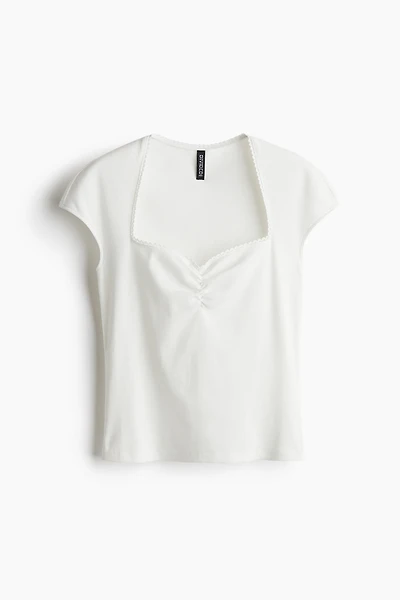Ribbed Sweetheart-Neck Top