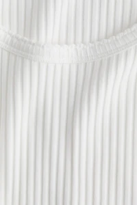 Picot-Trimmed Ribbed T-Shirt