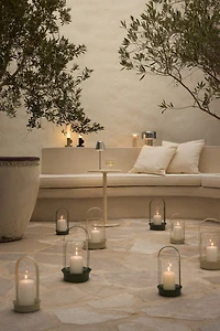 Glass Hurricane Candle Holder