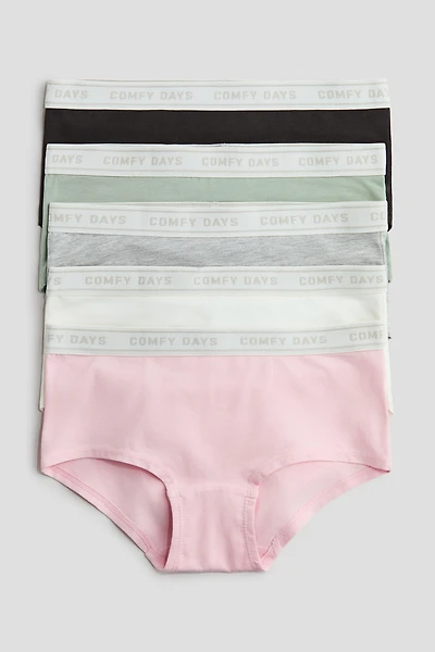 5-Pack Hipster Briefs with Text Motif