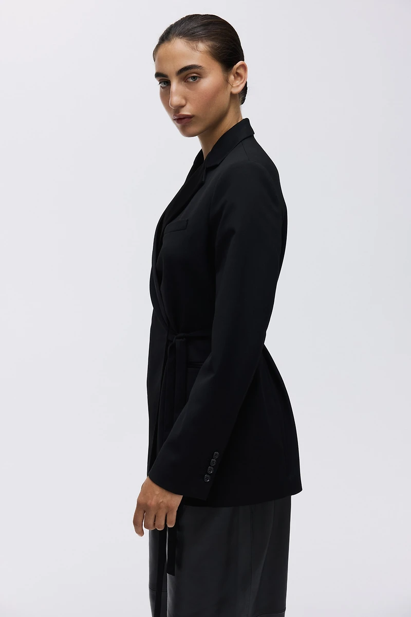 Tie-Detail Wrapover Jacket