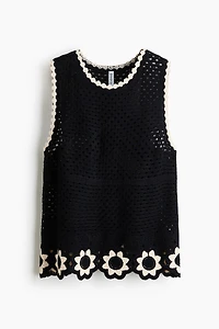 Crochet-Look Open-Knit Top