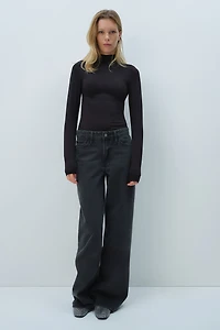 Mock Turtleneck Jersey Top