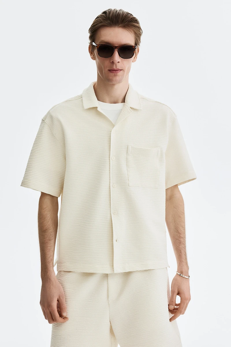 Relaxed-Fit Waffled Resort Shirt