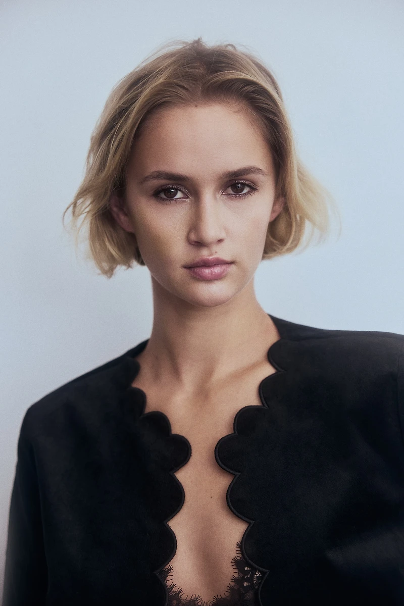 Scalloped Velvet Jacket