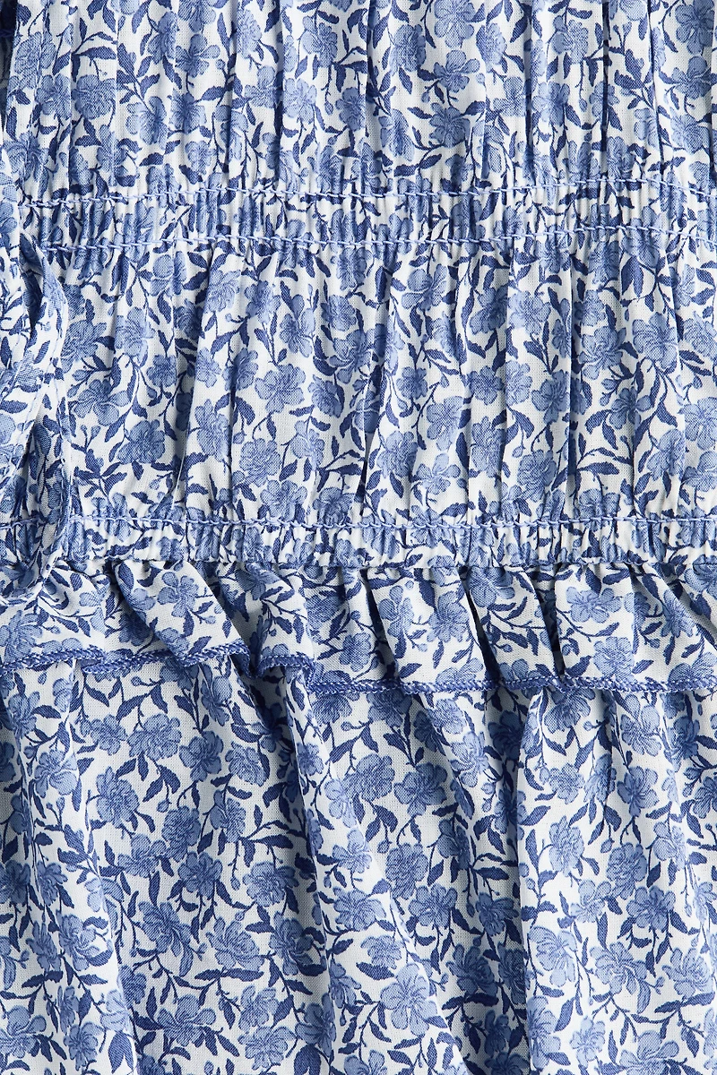 Tie-Detail Smocked Top