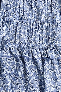 Tie-Detail Smocked Top