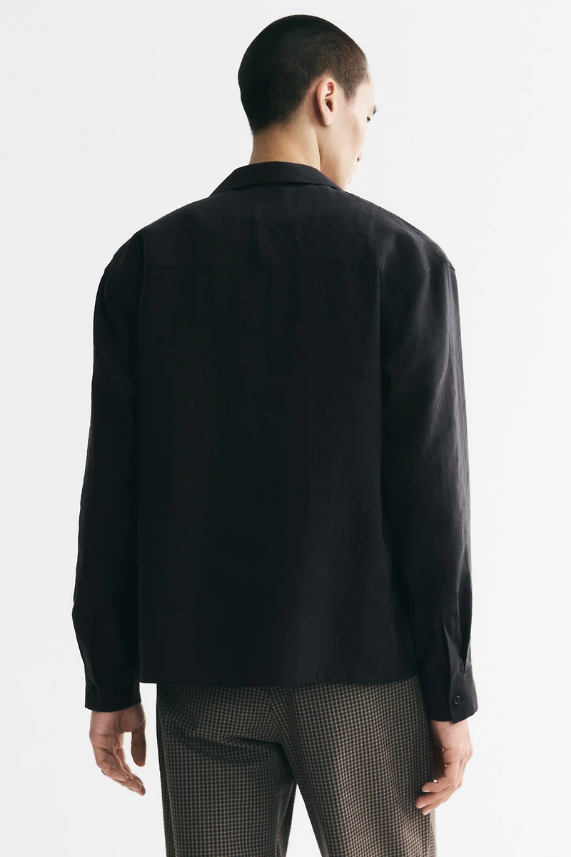 Chemise décontractée avec col cubain