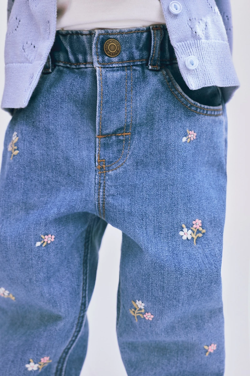 Embroidered-Detail Jeans
