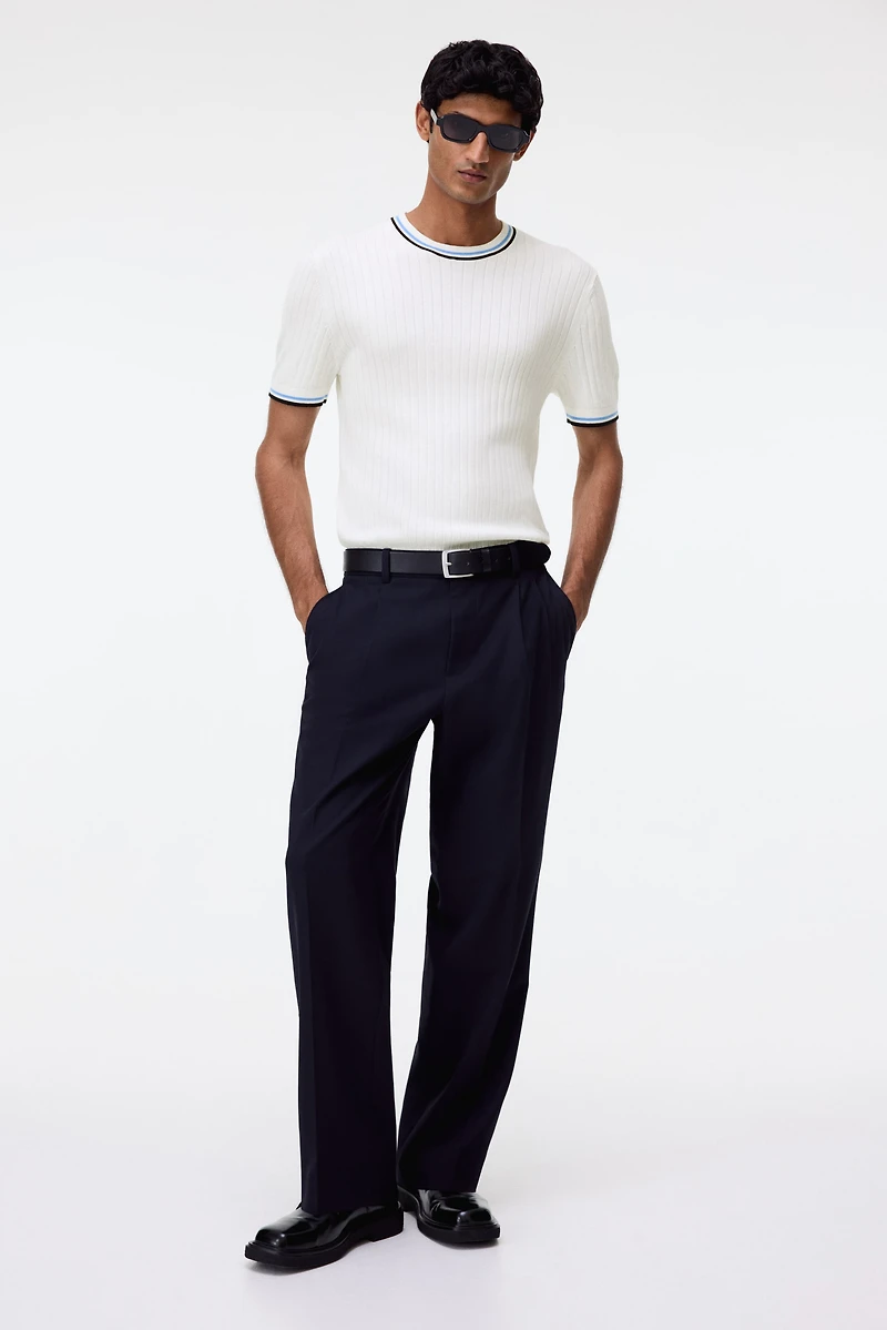 Slim-Fit Rib-Knit T-Shirt