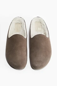 Mules en daim doublées de polar