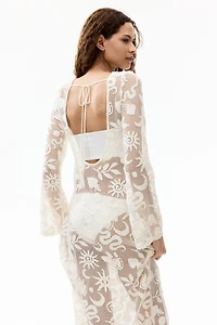 Robe en résille avec motifs
