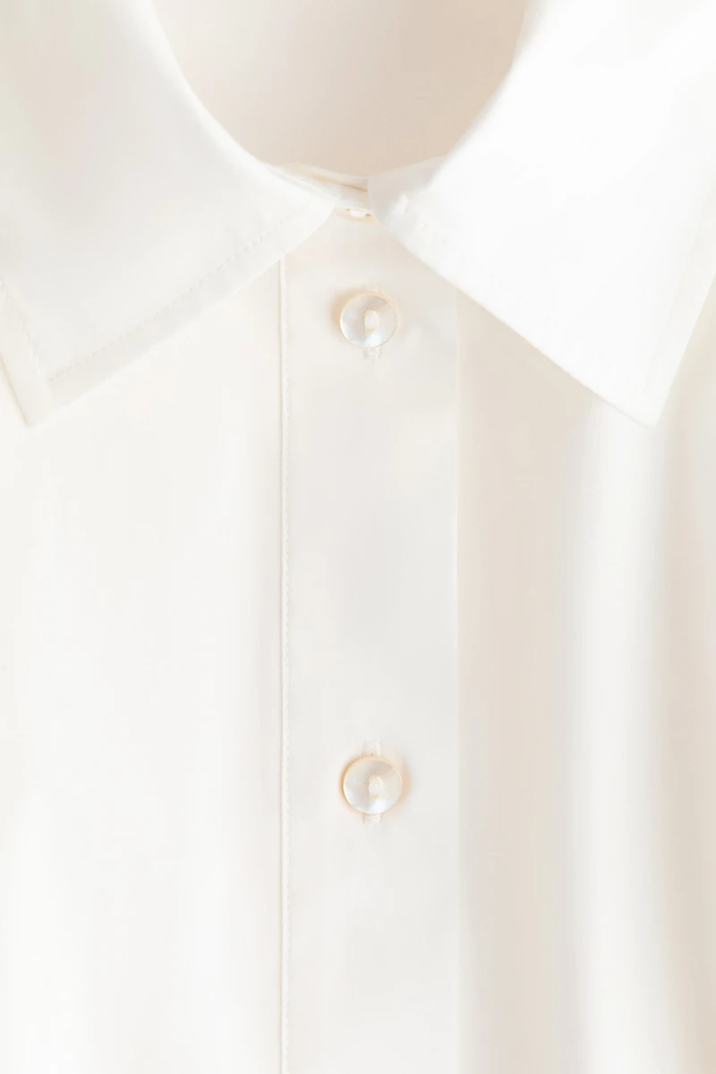 Robe en popeline avec liens à nouer au dos