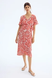 MAMA Crinkled Wrap Dress