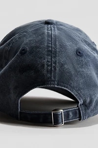 Cotton Twill Cap with Embroidered Motif