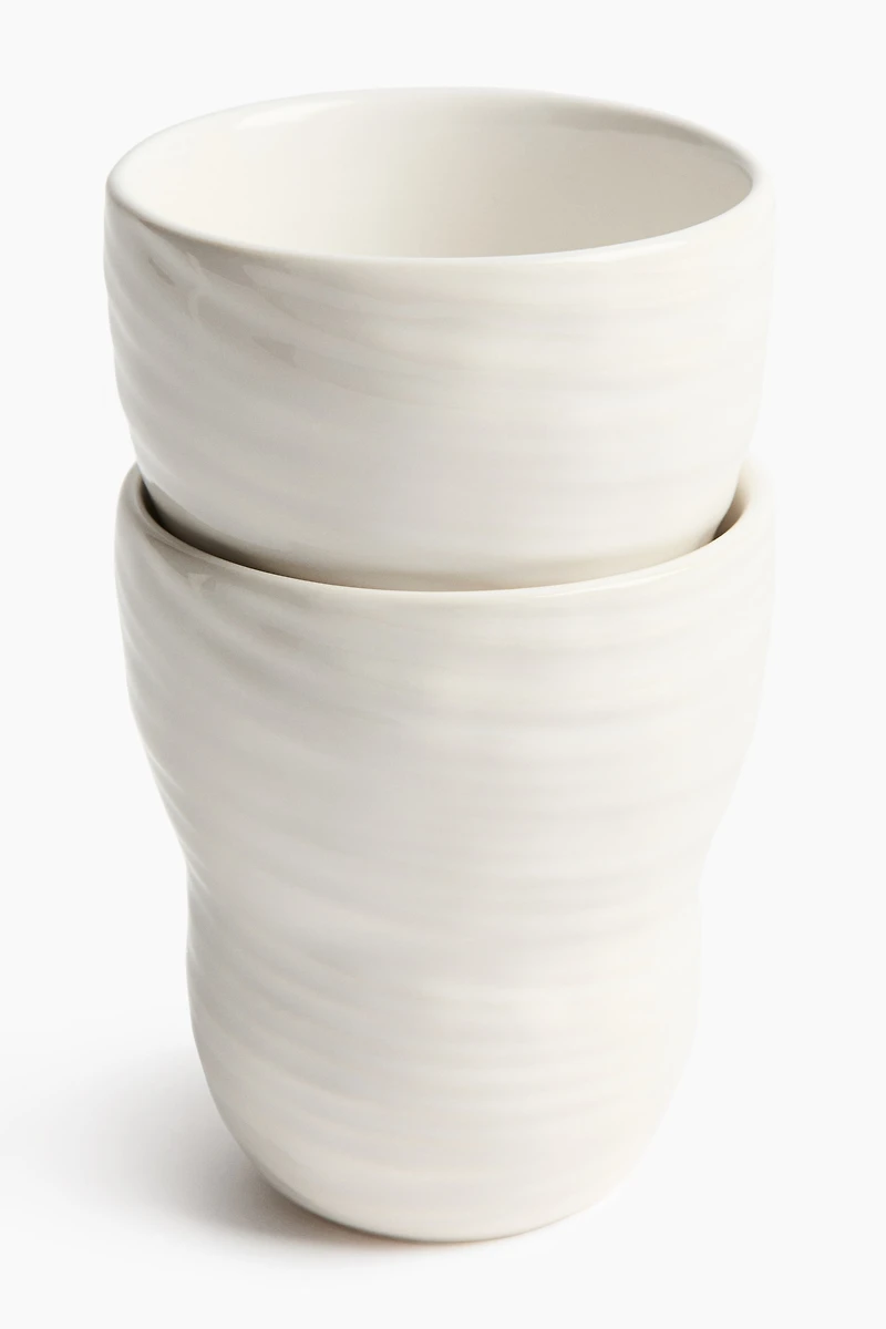 2-Pack Textured Stoneware Mugs