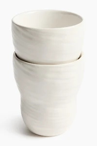 2-Pack Textured Stoneware Mugs