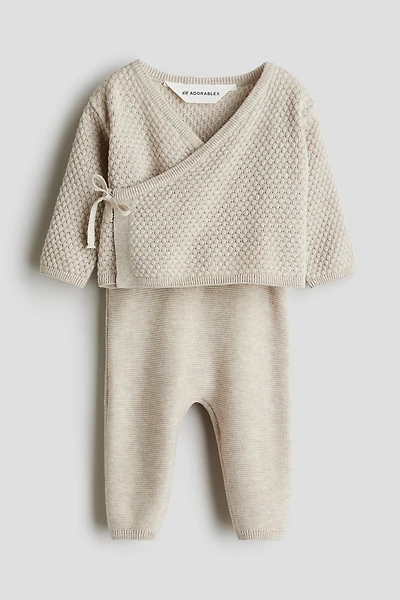 2-Piece Knit Cardigan and Pants Set