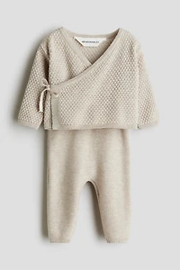 2-Piece Knit Cardigan and Pants Set