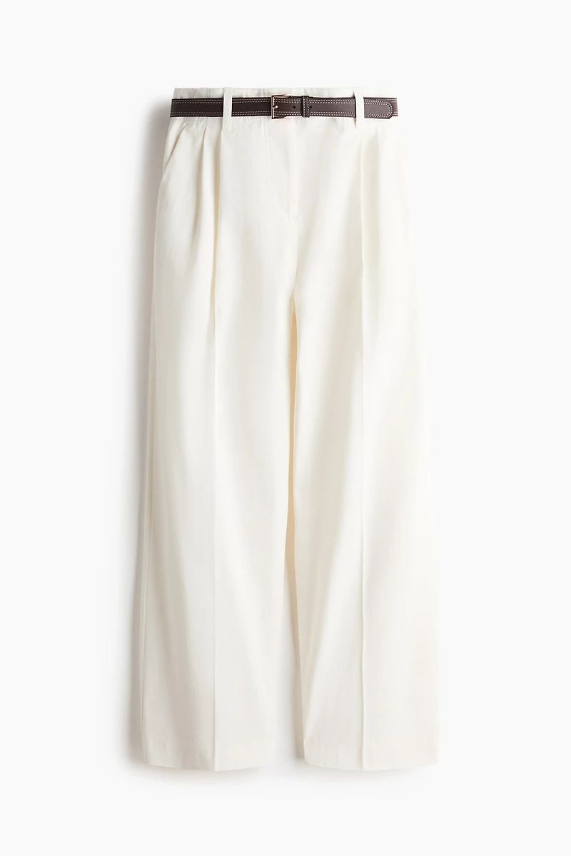 Belted Cotton Chinos