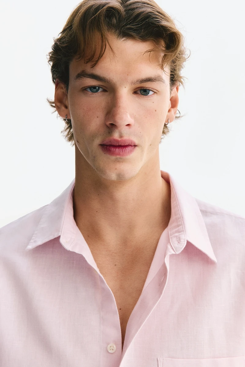 Relaxed-Fit Linen-Blend Shirt
