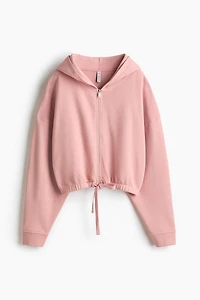 Drawstring zip-through hoodie