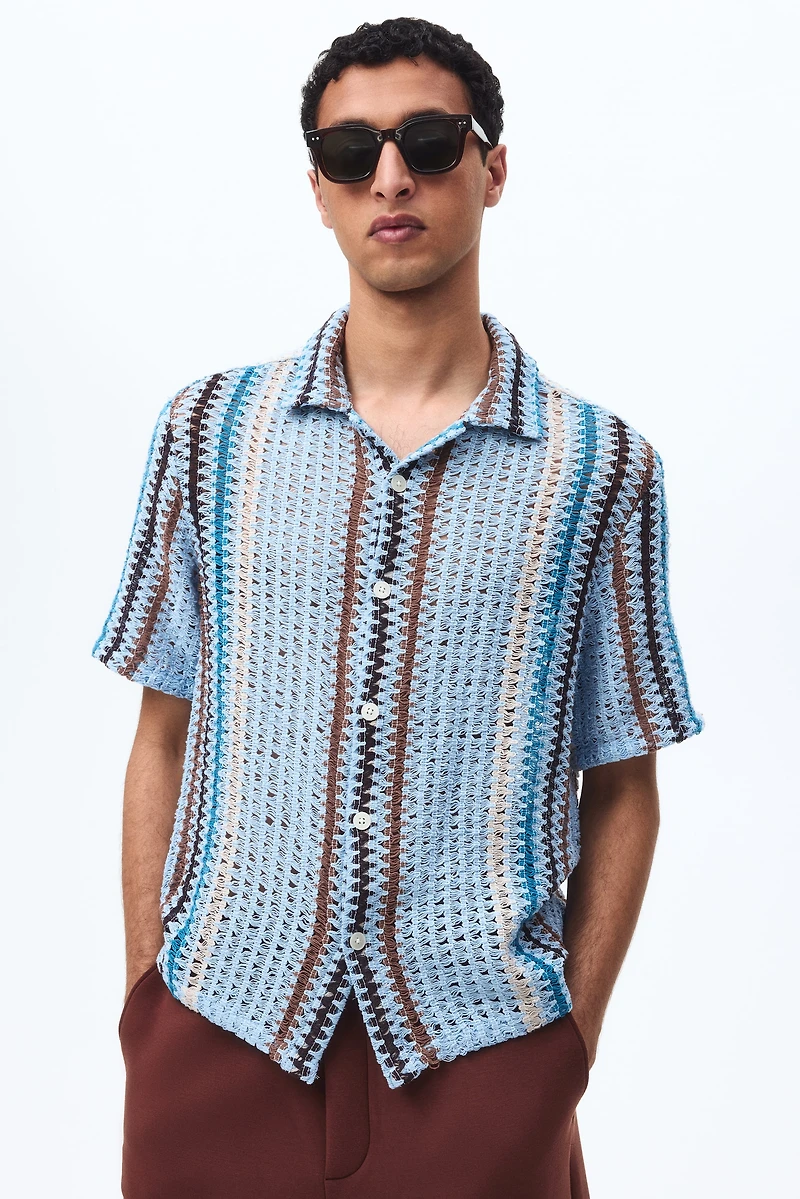 Regular-Fit Textured-Knit Resort Shirt
