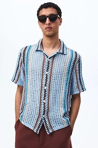Regular-Fit Textured-Knit Resort Shirt
