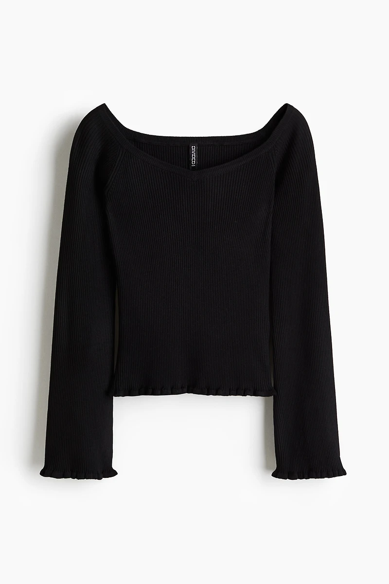 Rib-Knit Off-the-Shoulder Top