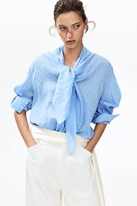Scarf-Collar Shirt