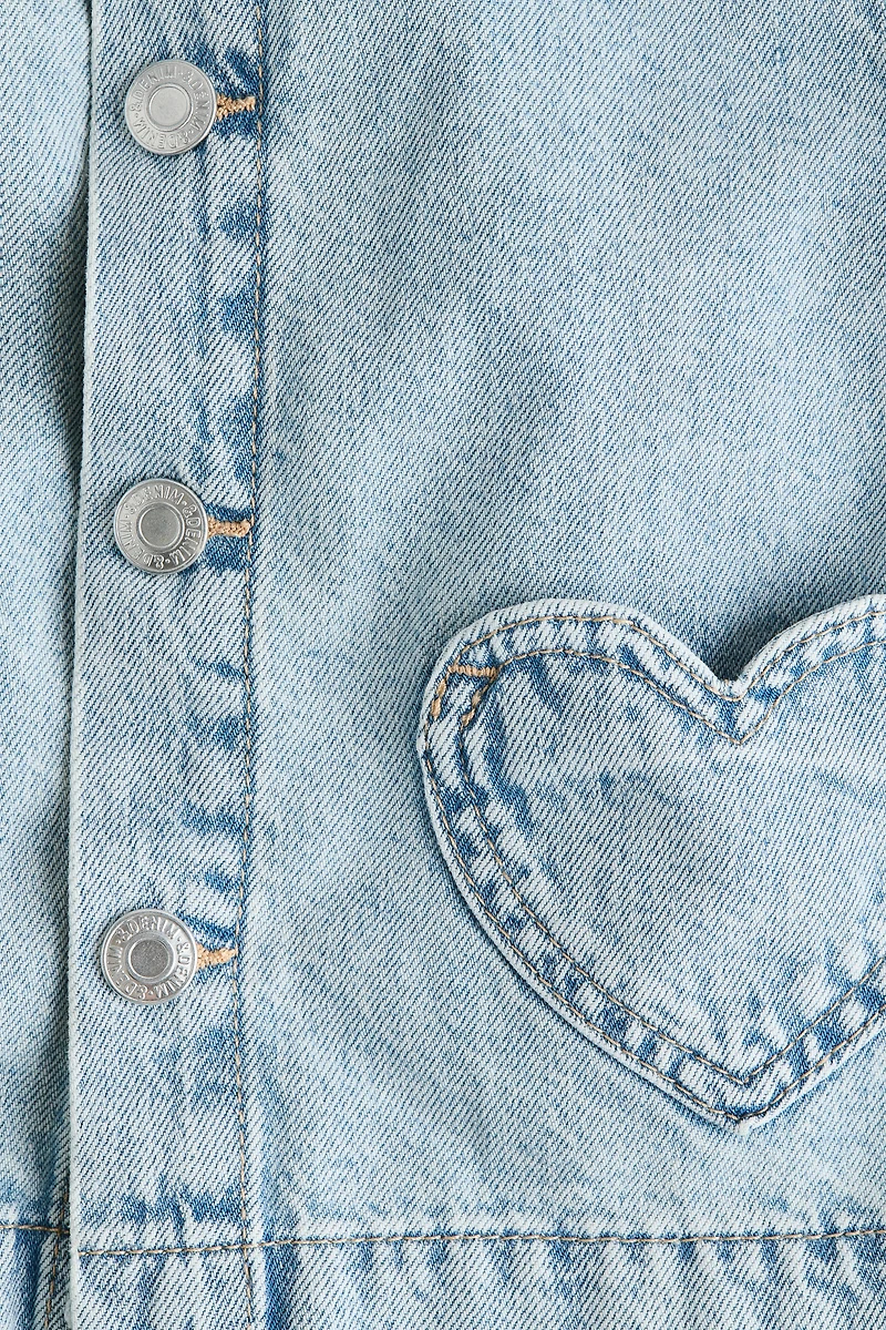 Veste en denim avec poches cœur