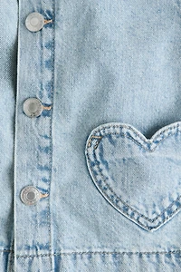 Veste en denim avec poches cœur