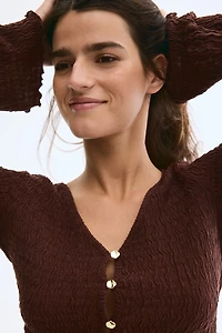 Cardigan with Overlocked Edges