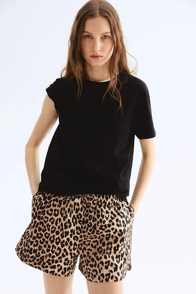 Short en coton avec cordon de serrage