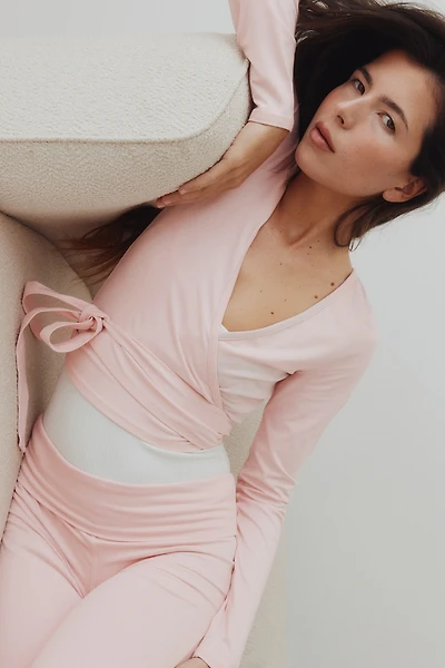 Brushed Jersey Wrap Top