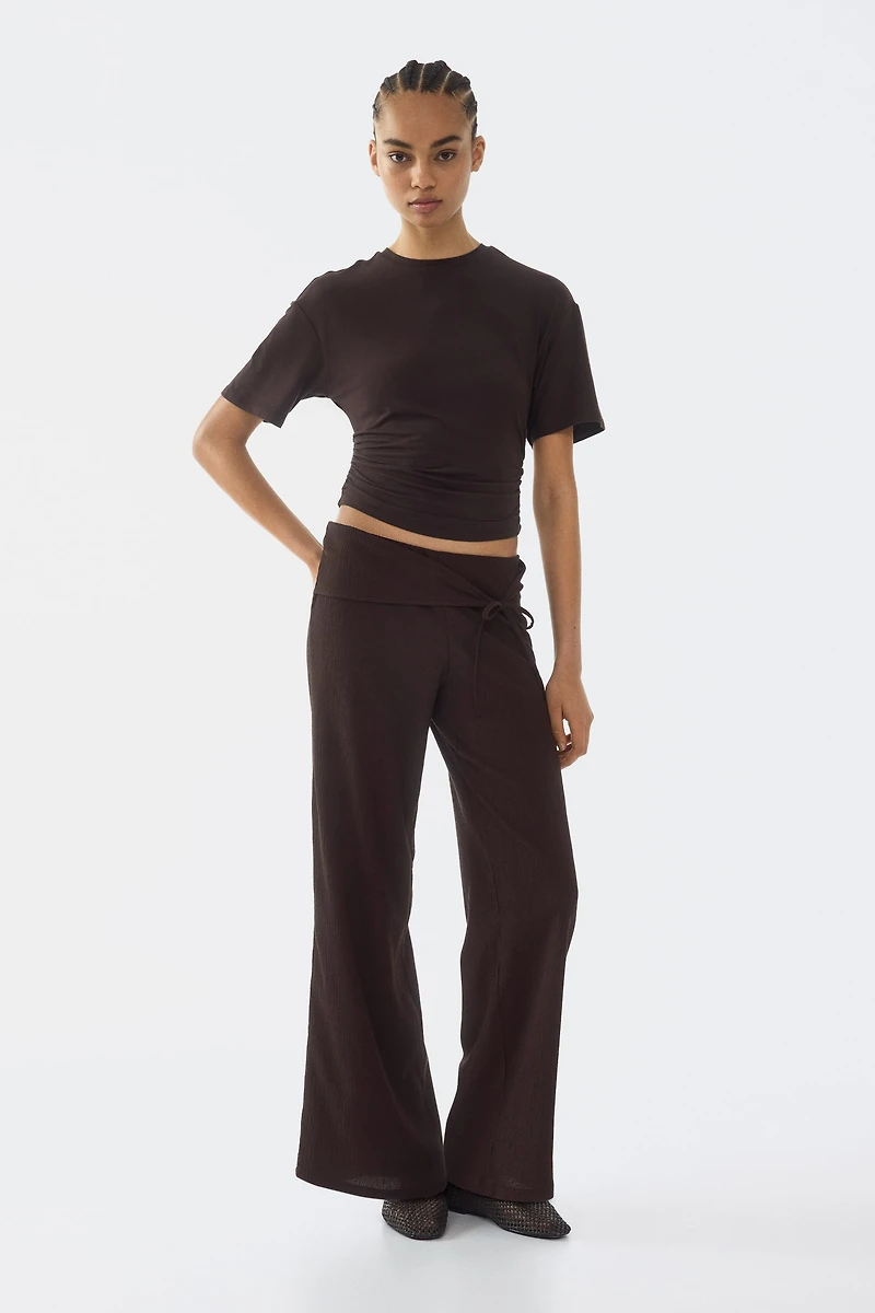 Tie-Detail Jersey Pants