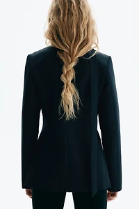 Veston sans col avec écharpe