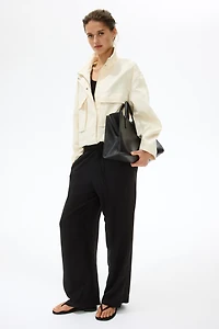 Wide-cut Pull-on Pants