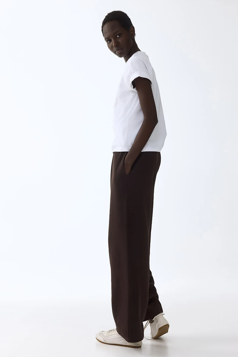 Pantalon de jogging interlock avec jambes larges