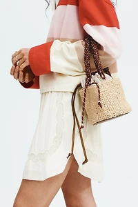 Viscose Mini Skirt with Lace Insets