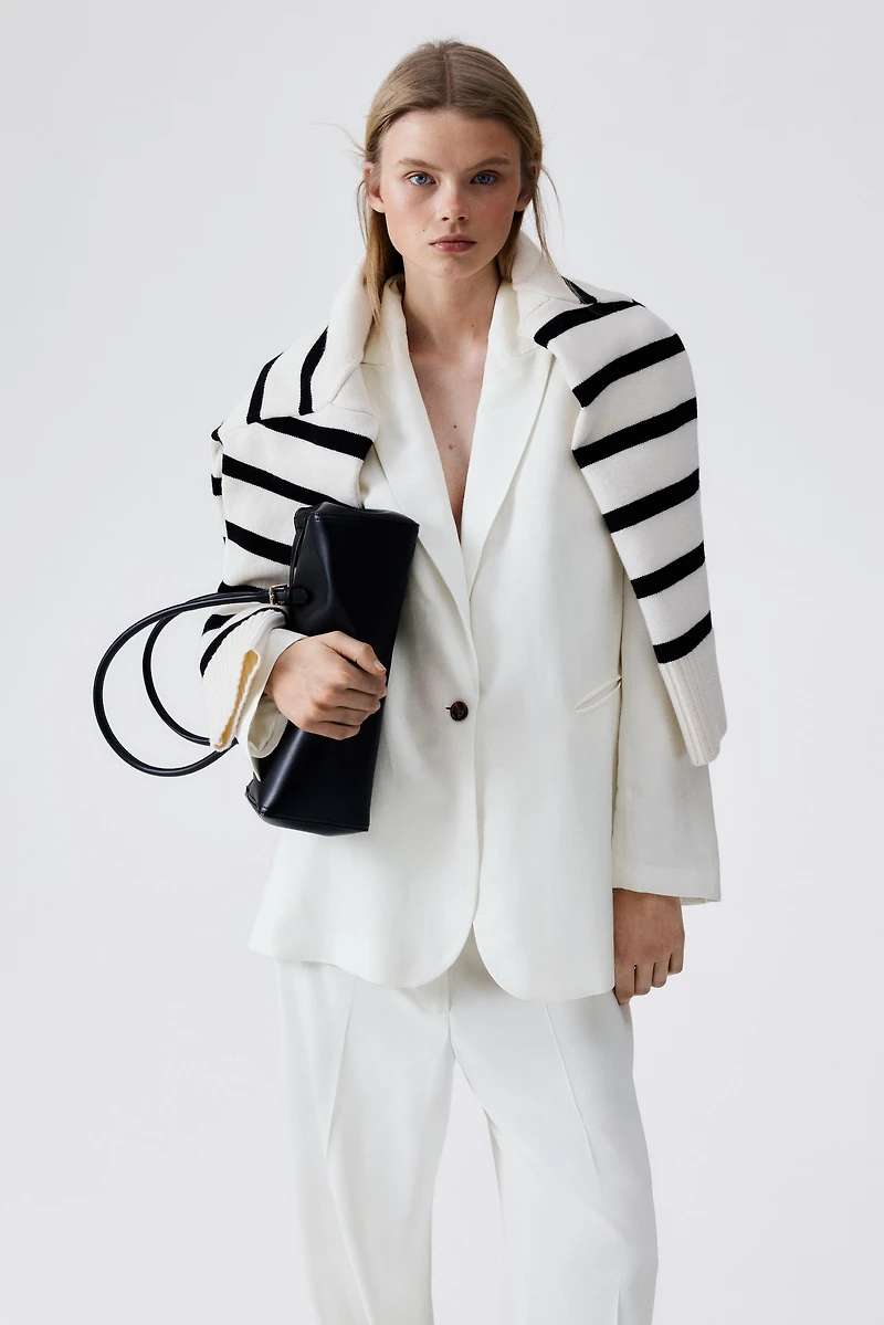 Linen-Blend Blazer