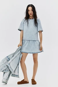 Tie-Detail Denim Dress